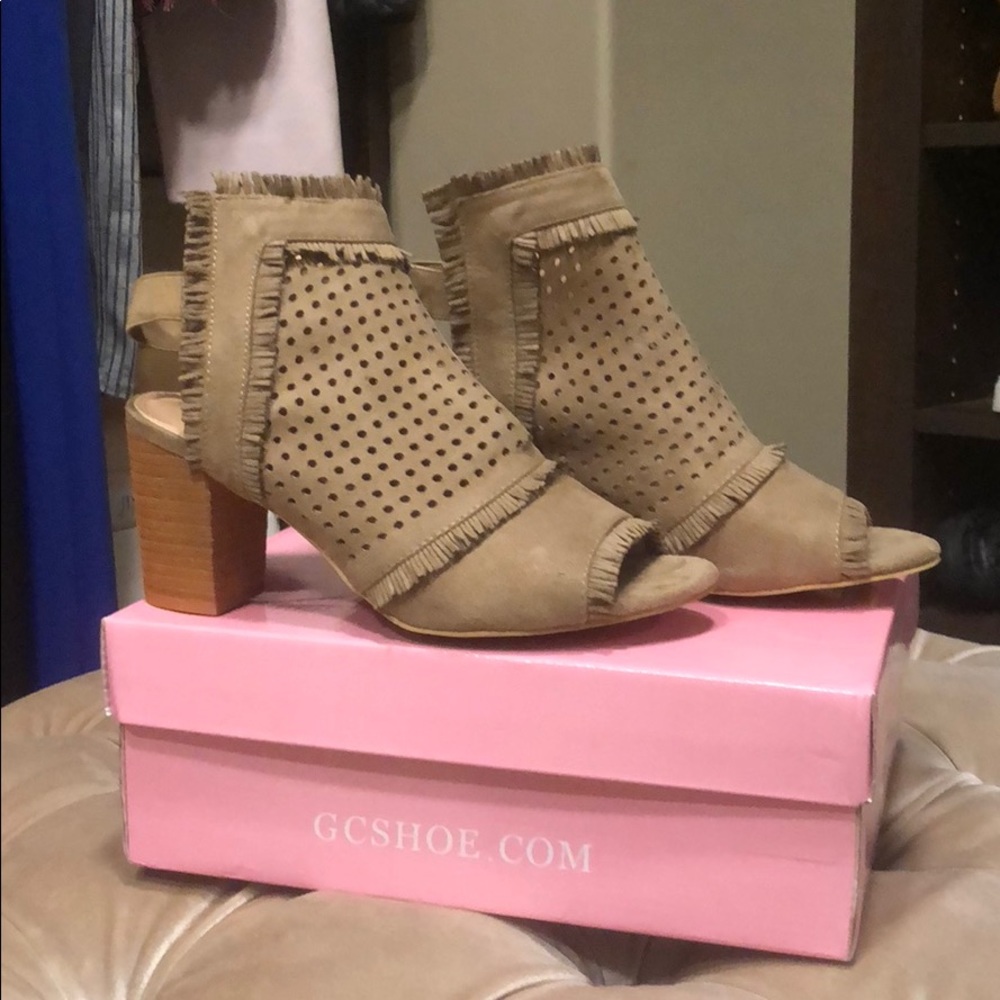 Open toe booties